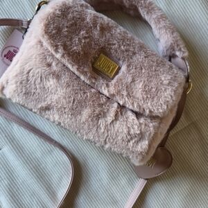 Juicy Couture Pink Faux Fur Crossbody Bag
